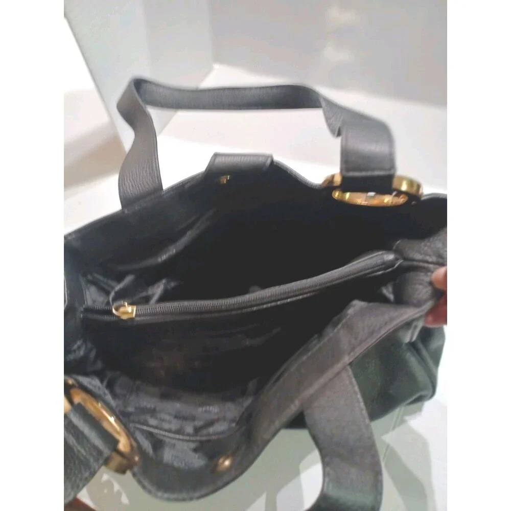 Michael Kors Black Leather Large Fulton Hobo Designer Shoulder Bag
